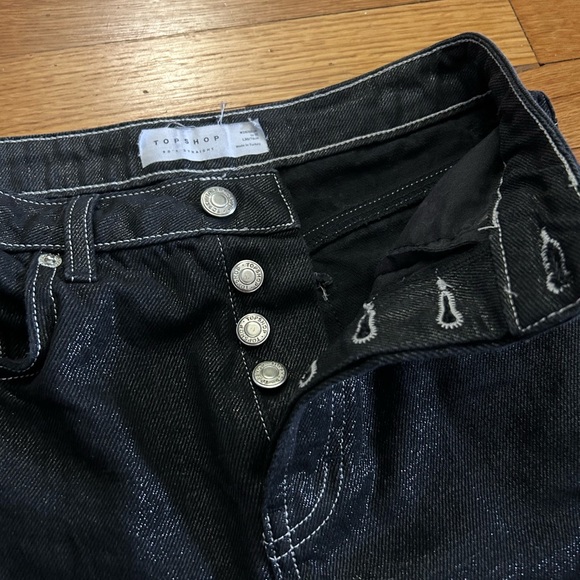 Black Shiny Coated High Waisted Jeans - Picture 5 of 8